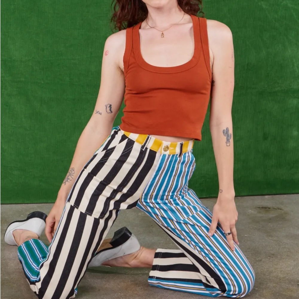 Big Bud Press Striped Pants - Black, White, Blue